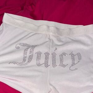 Juicy Couture White Rhinestone Shorts